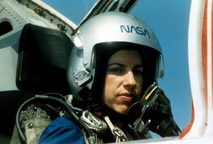 Photo of NASA Astronaut Ellen Ochoa in a cockpit