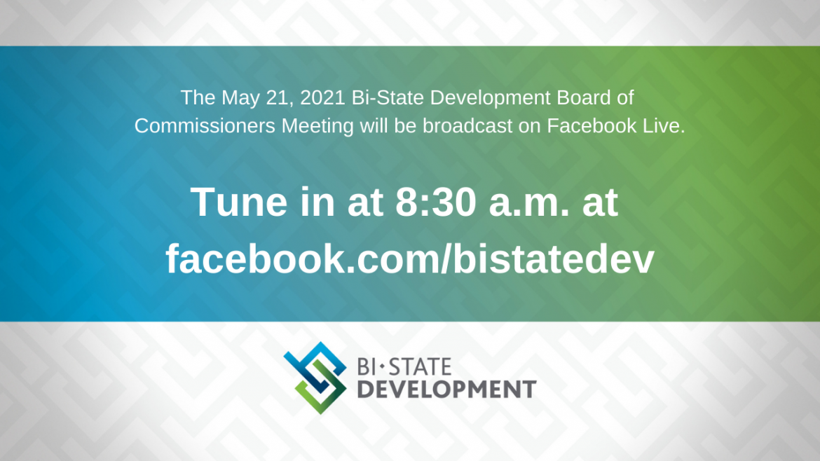 Blue, green and white graphic that says the May 21, 2021 Board Meeting will be virtual on the BSD Facebook page