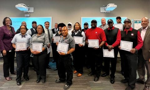 Metro Transit mentors pose with certificates
