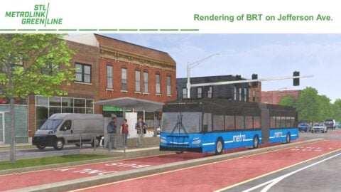 Rendering of Green Line project with Bus Rapid Transit option