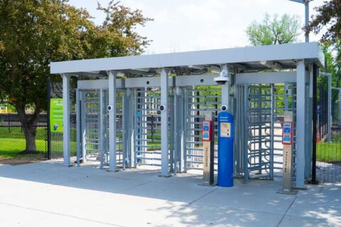Security Gates at the Washington Park MetroLink Station